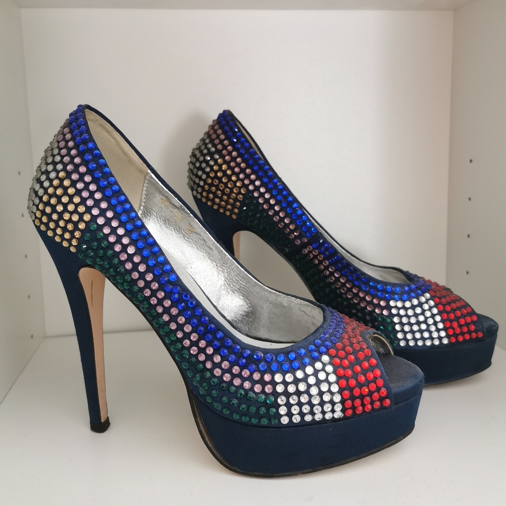Blue Sparkly Heels